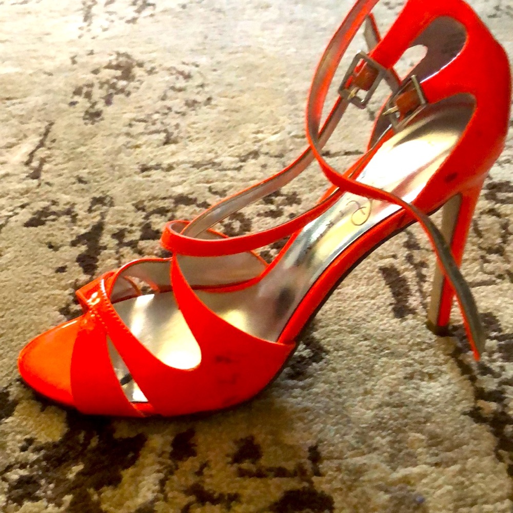 Ivanka Trump NEON Orange High Heel Sandal size 8 - Picture 2 of 4